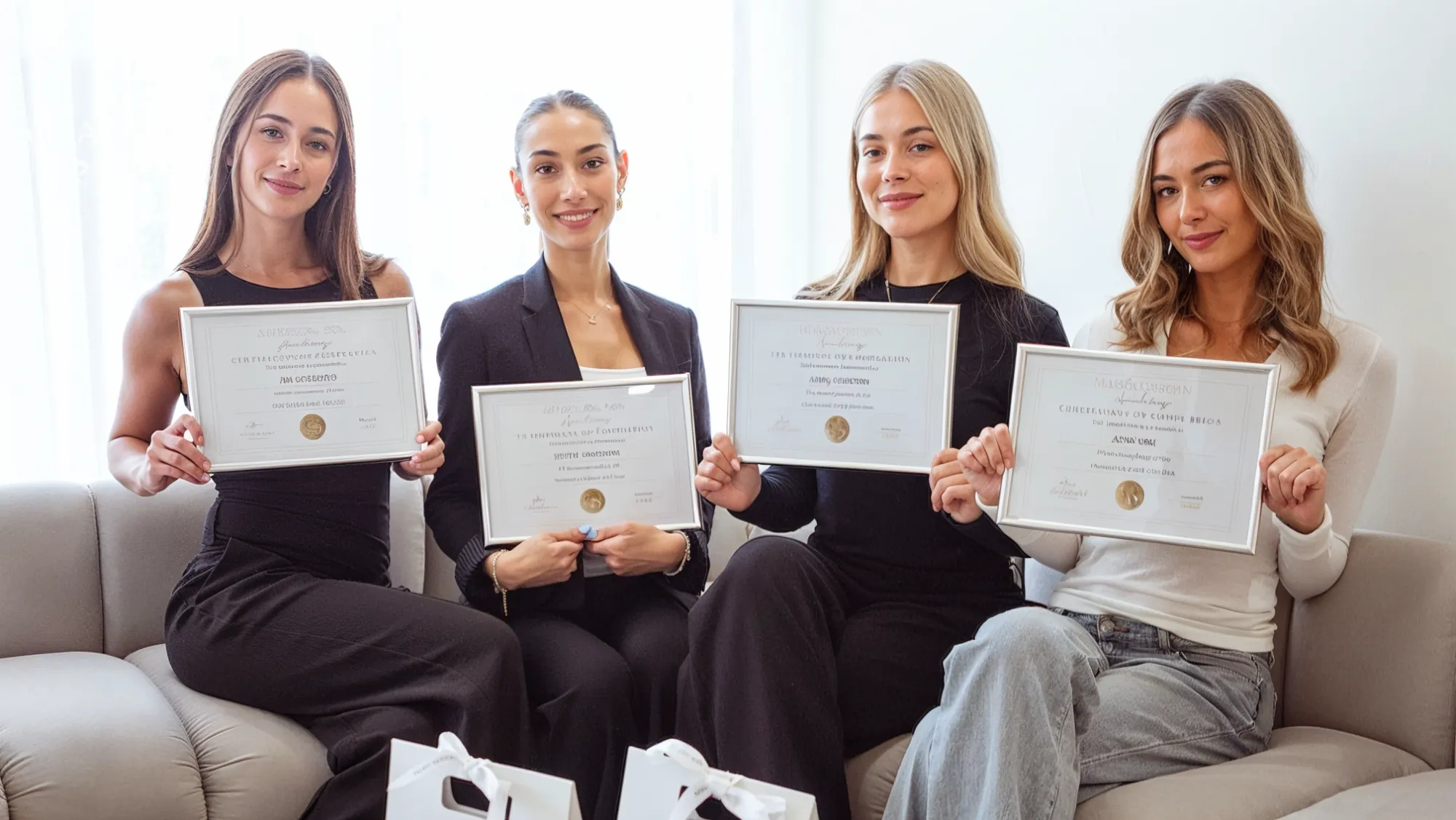 Graduates holding their Melbourne Skin Academy certificates